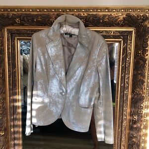 Silver Women's Leather Jacket
